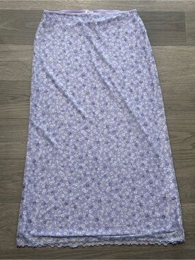 A.C.W. Purple Mesh Floral Skirt size L
